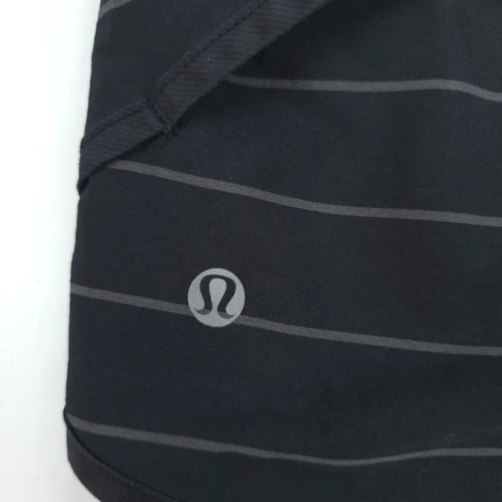 LULULEMON Run Speed Short Slalom Stripe Black Running Athleisure Sporty Gorpcore